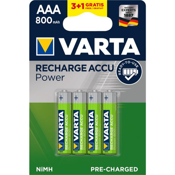 Varta 56703 Batteria ricaricabile Mini Stilo AAA Nichel-Metallo Idruro (NiMH)