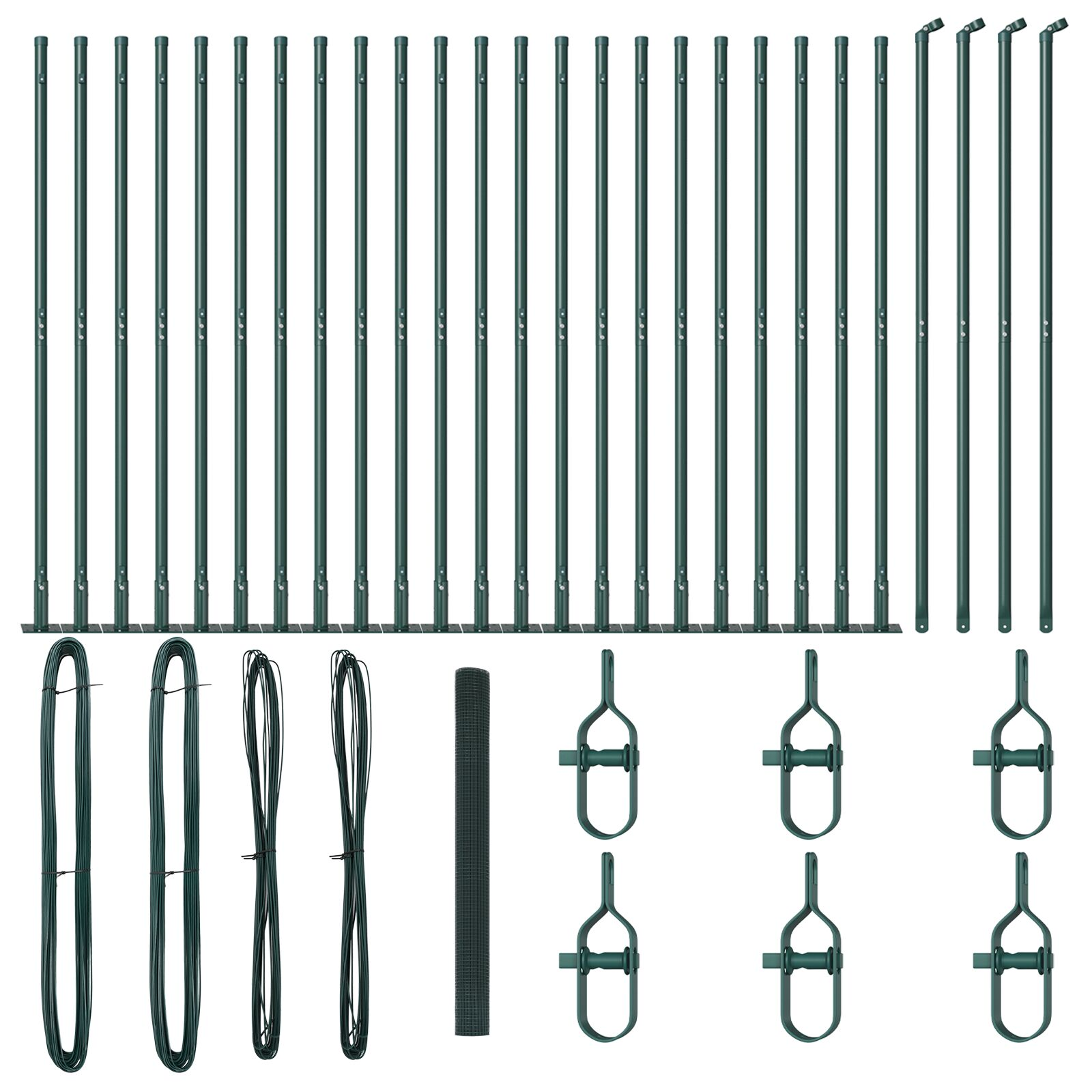 hegesztett drótháló kerítés 13 lábazatos oszloppal Zöld 1.4x50 m Acél (3352481)
