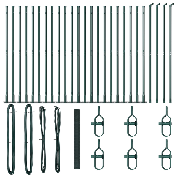 hegesztett drótháló kerítés 13 lábazatos oszloppal Zöld 1.4x50 m Acél