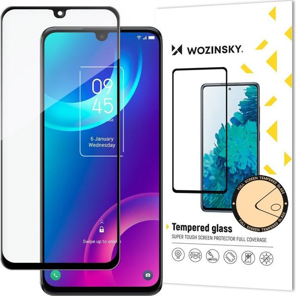  Wozinsky Wozinsky super wytrzymałe szkło hartowane Full Glue na cały ekran z ramką Case Friendly TCL 30 5G czarny