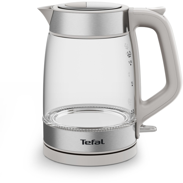 Tefal Glass Kettle KI605B30 waterkoker 1,7 l 2200 W Grijs, Zilver, Transparant