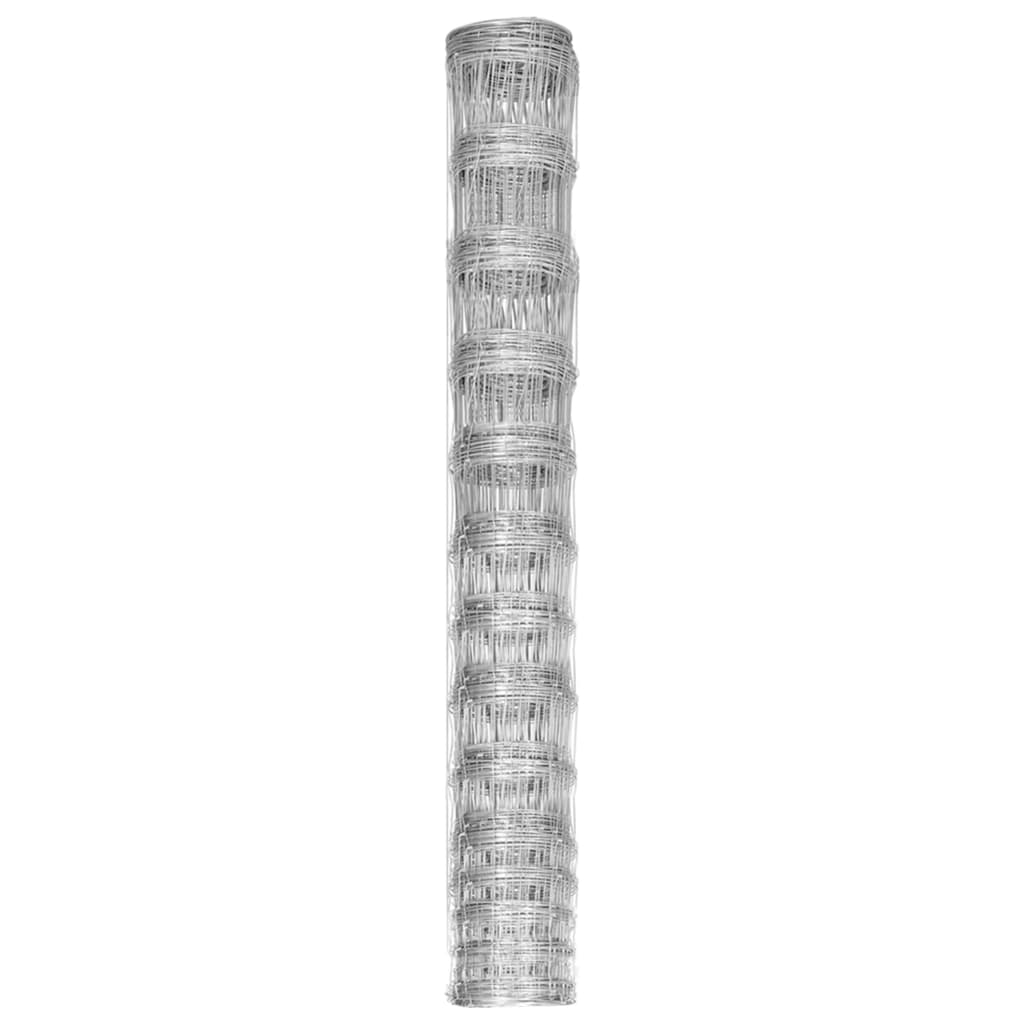 ezüst horganyzott acél kerti kerítés 50 m 150 cm (149507)