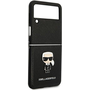  Karl Lagerfeld Etui Karl Lagerfeld do Samsung Z Flip 4 czarny/black book Saffiano Ikonik Metal