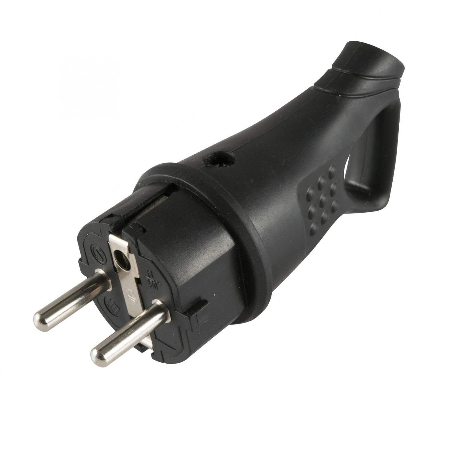 Somogyi NGD 02 Földelt dugvilla 45°-os kábelvezetéssel Fekete (NGD 02)