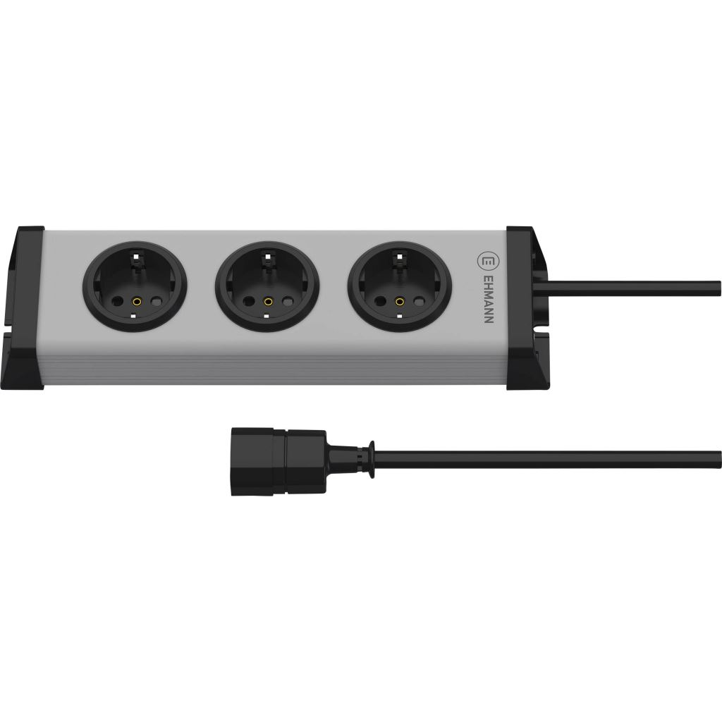 Ehmann 0200c00032308 Hálózati elosztó 3 részes Szürke Védőérintkezős 1,5m (0200c00032308)