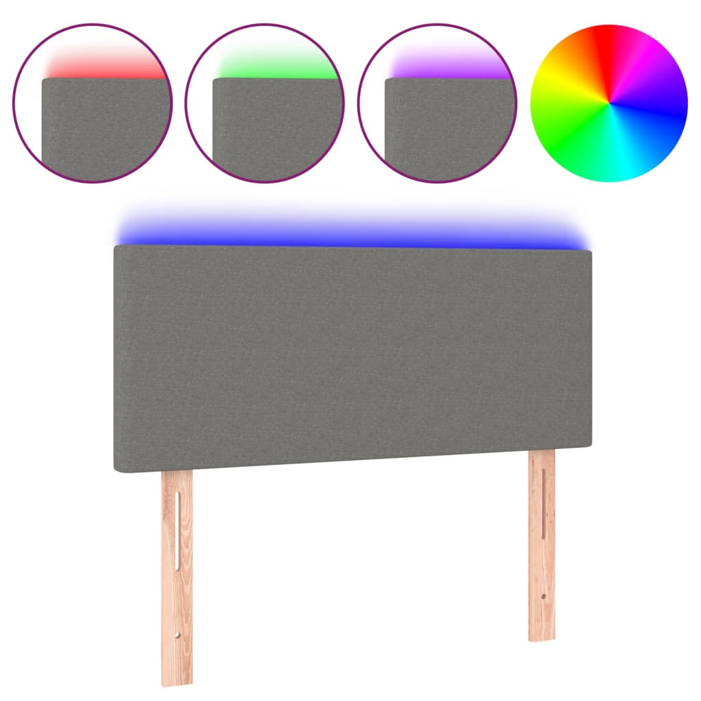 sötétszürke szövet LED-es fejtámla 90x5x78/88 cm (3121315)