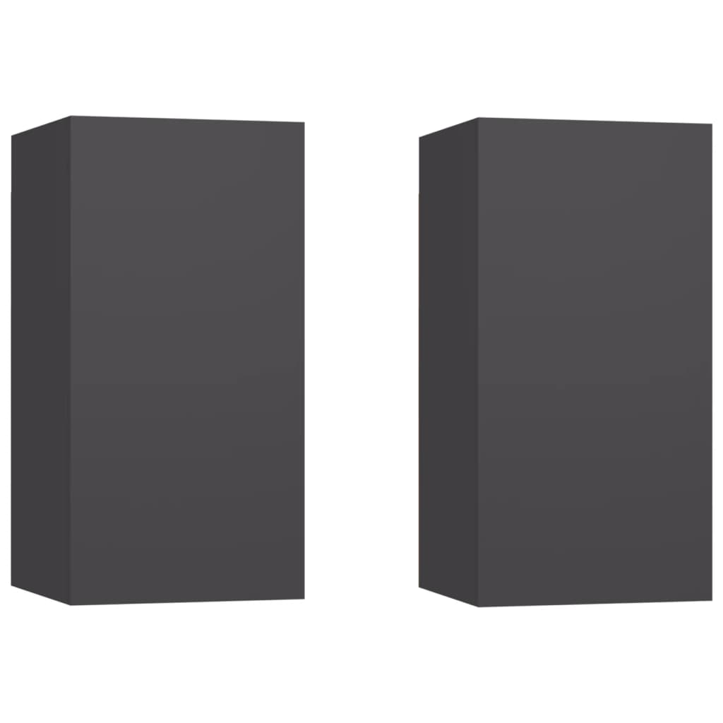 2 db szürke forgácslap TV-szekrény 30,5 x 30 x 60 cm (803331)