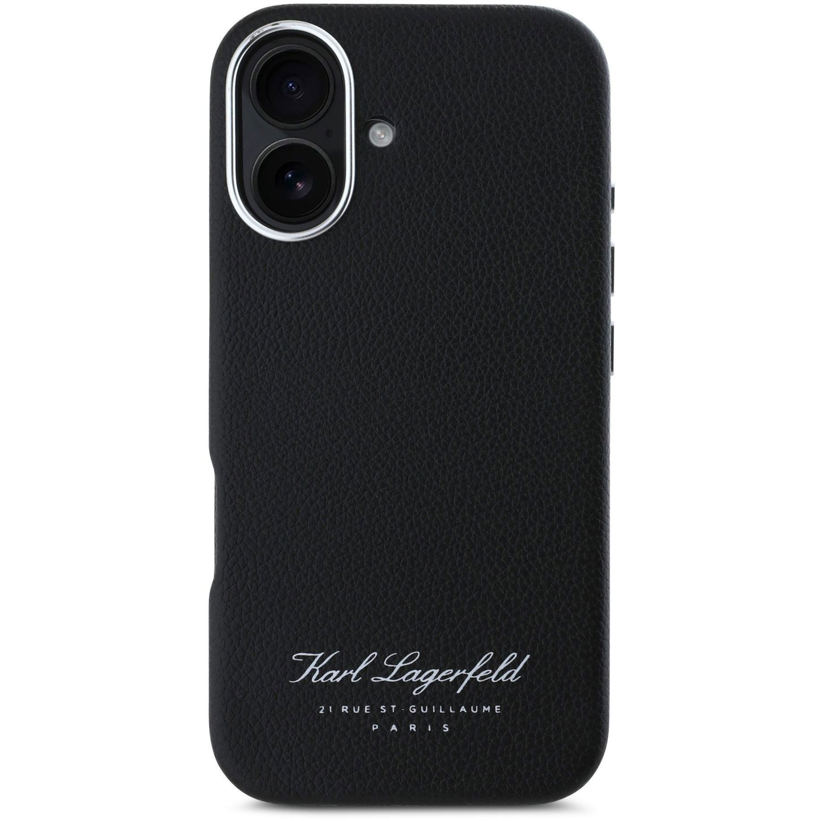 Karl Lagerfeld Grained PU Hotel RSG iPhone 16 fekete tok (KLHCP16SPGWCMKHK)