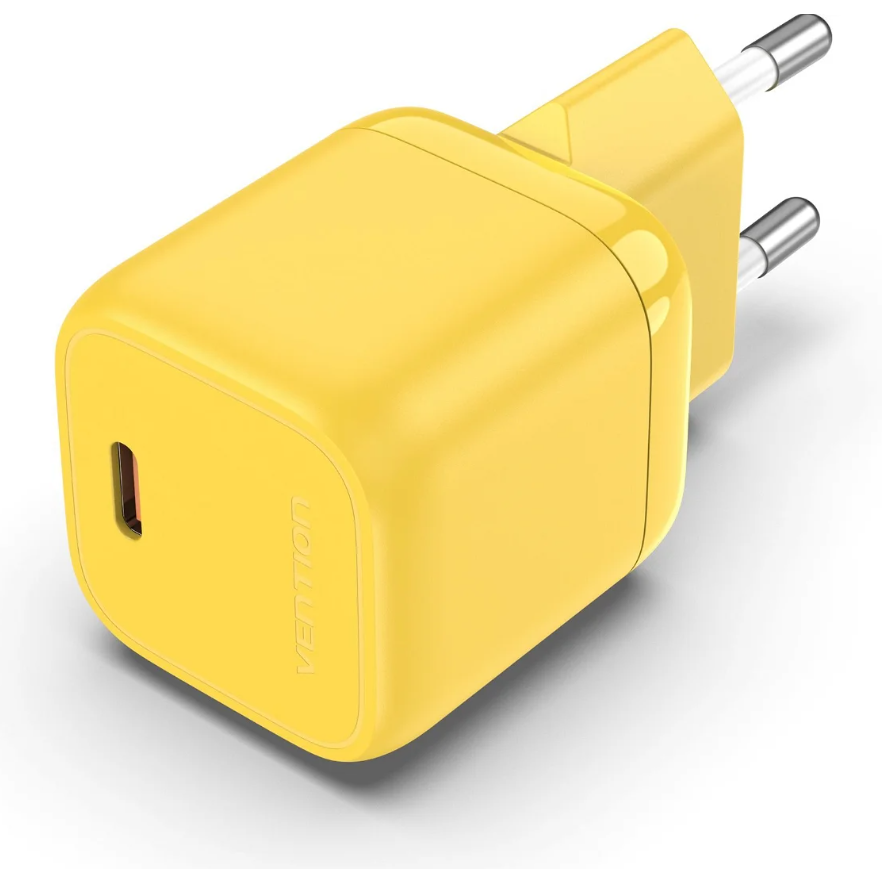 Vention FAKY0-EU mobiltelefon töltő Laptop, Okostelefon, Táblagép Sárga AC Gyorstöltés Beltéri (FAKY0-EU)