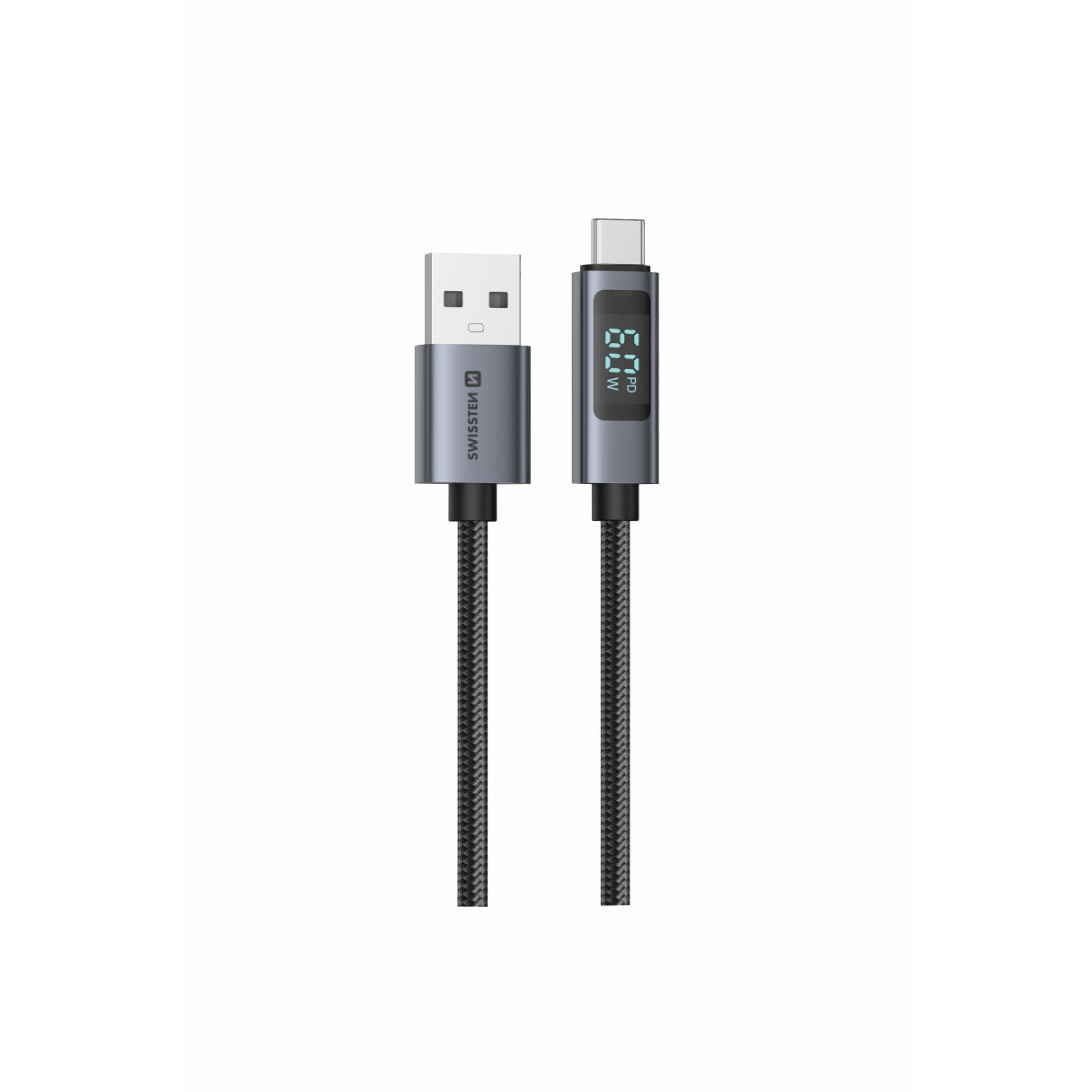 Swissten LCD cable USB-A/USB-C 1.5m (71551072)