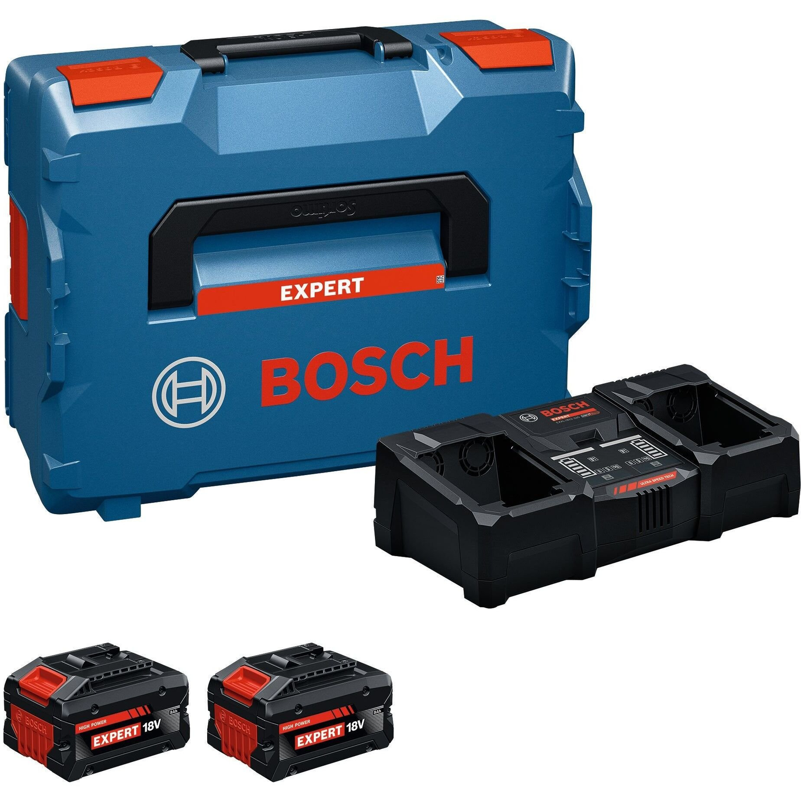 Bosch Professional 1600A0373X 2x EXBA18V-80 + EXAL18V2-320 Szerszámakku és töltő 8 Ah (1600A0373X)