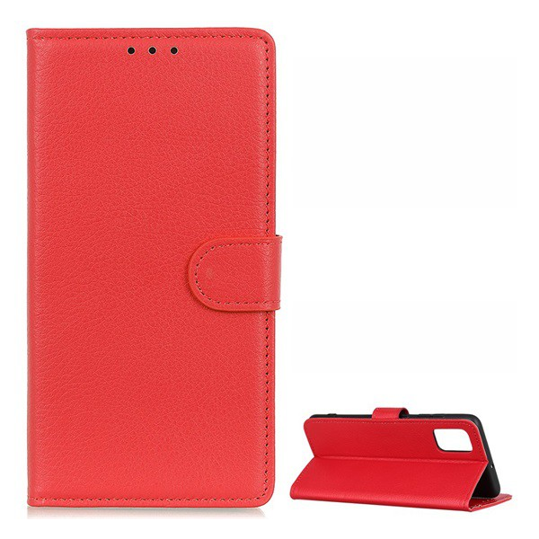 Tok álló, bőr hatású (FLIP, oldalra nyíló, asztali tartó funkció, prémium) PIROS [Samsung Galaxy A72 5G (SM-A726F)] (5996591086163)