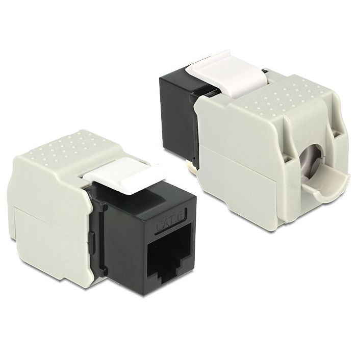 Delock Keystone Module RJ45 anya > LSA Cat.6 UTP fekete (86340) (d86340)