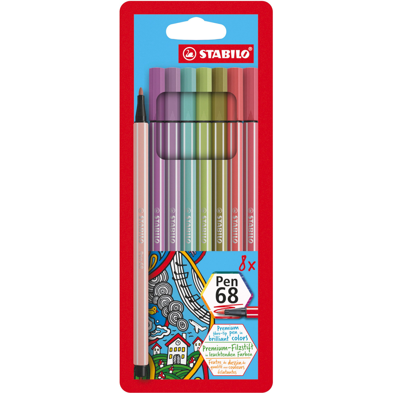 STABILO Pen 68 8 db tok új színek (4006381574433)