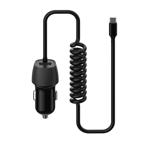 Platinet PLCRSM USB-A / MicroUSB Autós töltő - Fekete (17W)
