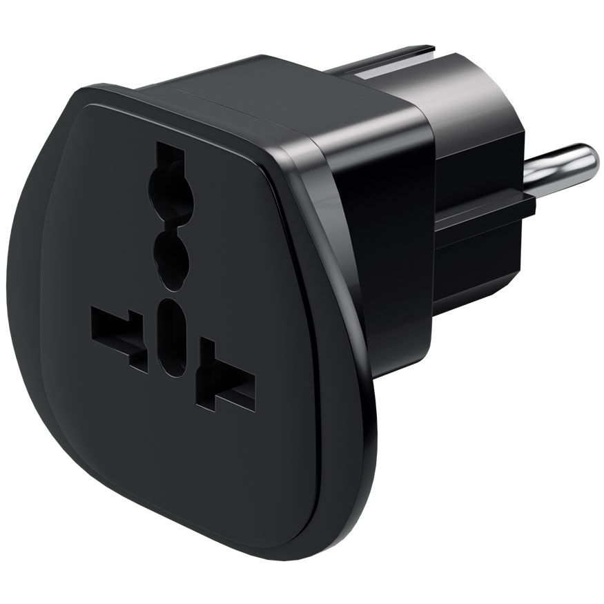 Goobay 94028 World to EU 220V Power Plug Utazó adapter - Fekete (94028)