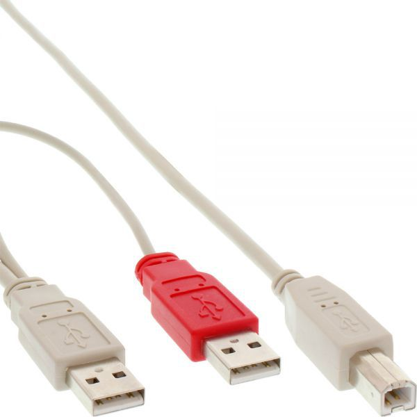 InLine 34510X cavo USB 1 m 2 x USB A USB B Beige