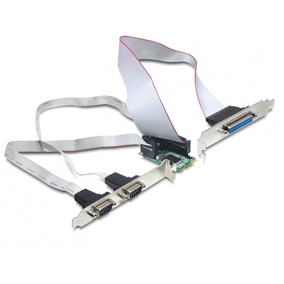 Delock 2xSoros 1xPárhuzamos port bővítő kártya mini PCIe (95232)