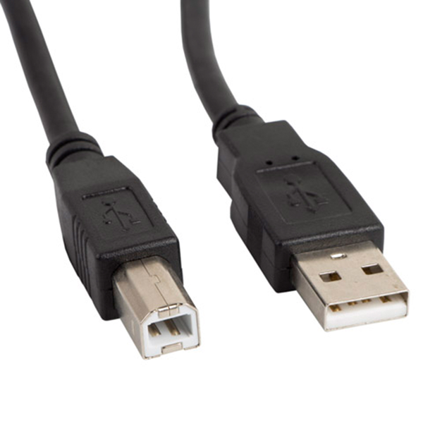 KABEL USB-A(M)->USB-B(M) 2.0 1.0M ČERNÝ FERIT