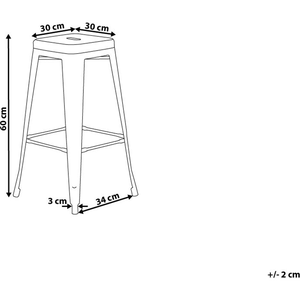 Beliani Zestaw 2 stołków barowych metalowych 60 cm biały CABRILLO