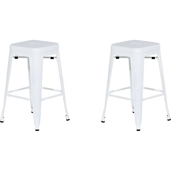 Beliani Zestaw 2 stołków barowych metalowych 60 cm biały CABRILLO