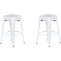 Beliani Zestaw 2 stołków barowych metalowych 60 cm biały CABRILLO