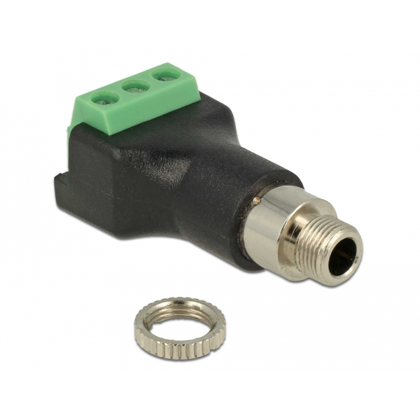 DELOCK Adapter Terminalblock 3Pin > 3,5mm Klinkenbu. z.Einb.