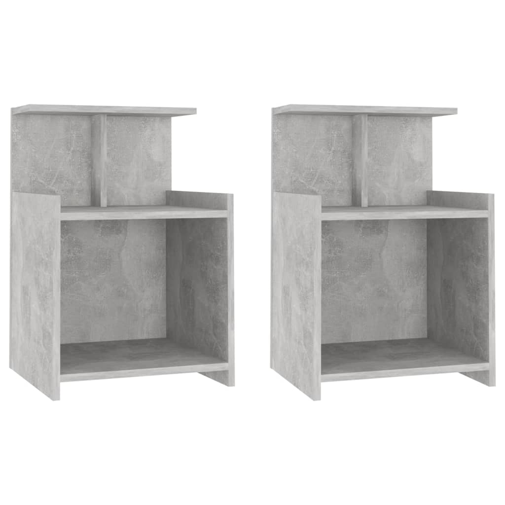 2 db betonszürke forgácslap éjjeliszekrény 40 x 35 x 60 cm (806184)