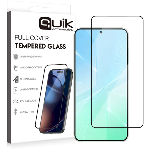 Quik Accessories Full Cover Tempered Glass for Samsung Galaxy S26