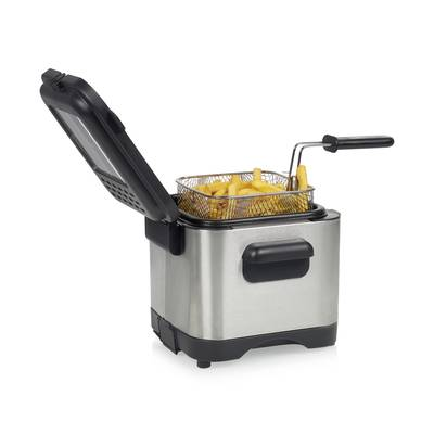 Princess 182612 Enkelt 1,5 L Enkeltstående 1000 W Frituregryde Sort, Rustfrit stål
