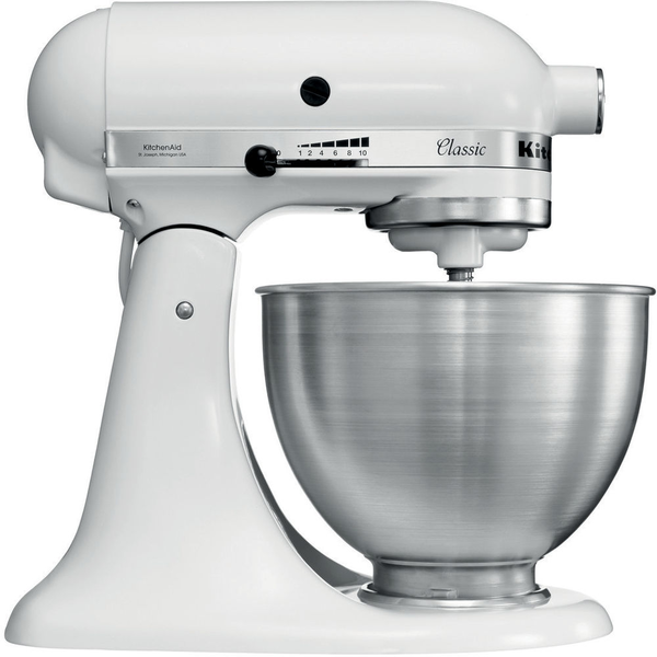 KitchenAid 5K45SSEWH Batidora de varillas 275 W Metálico, Blanco