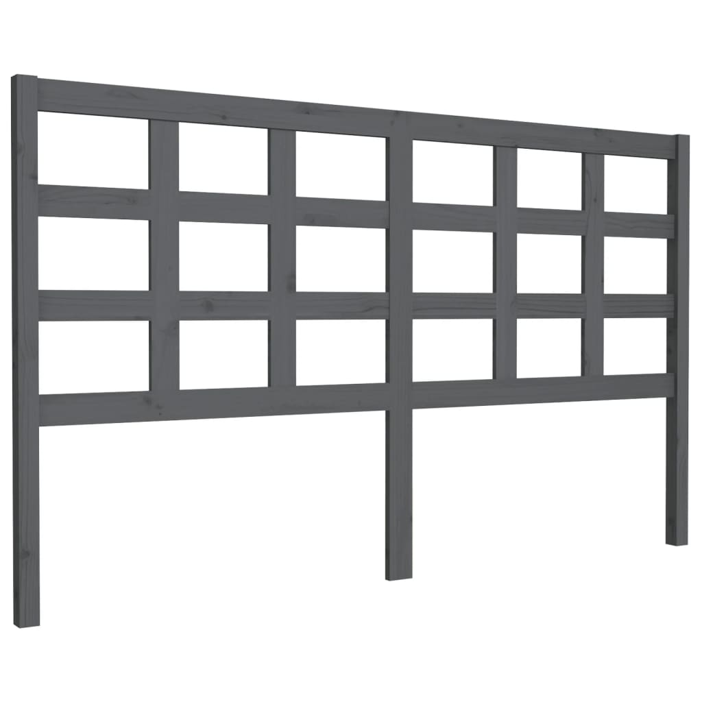 szürke tömör fenyőfa ágyfejtámla 165,5 x 4 x 100 cm (817902)