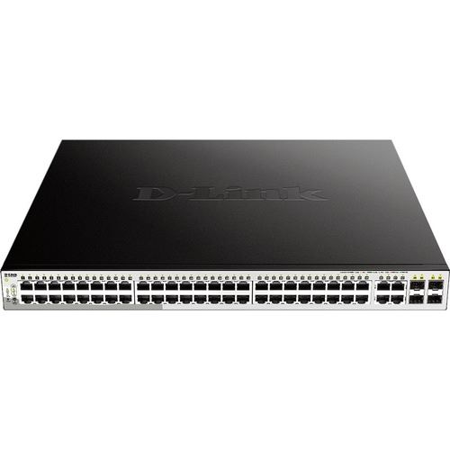 D-Link DGS-1210-52MP Administreret L2 Gigabit Ethernet (10/100/1000) Strøm over Ethernet (PoE) Sort, Grå