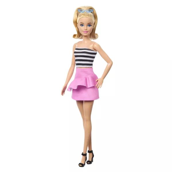 Mattel Barbie: Fashionista 65. évfordulós baba fekete-fehér csíkos topban (HRH11) (HRH11)
