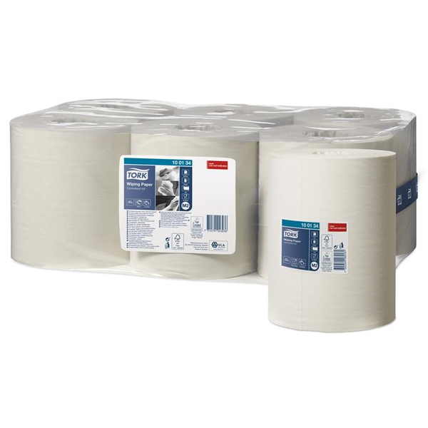 Комплект 6 кухненски кърпи, Tork, 6 x 275 м, Бяла