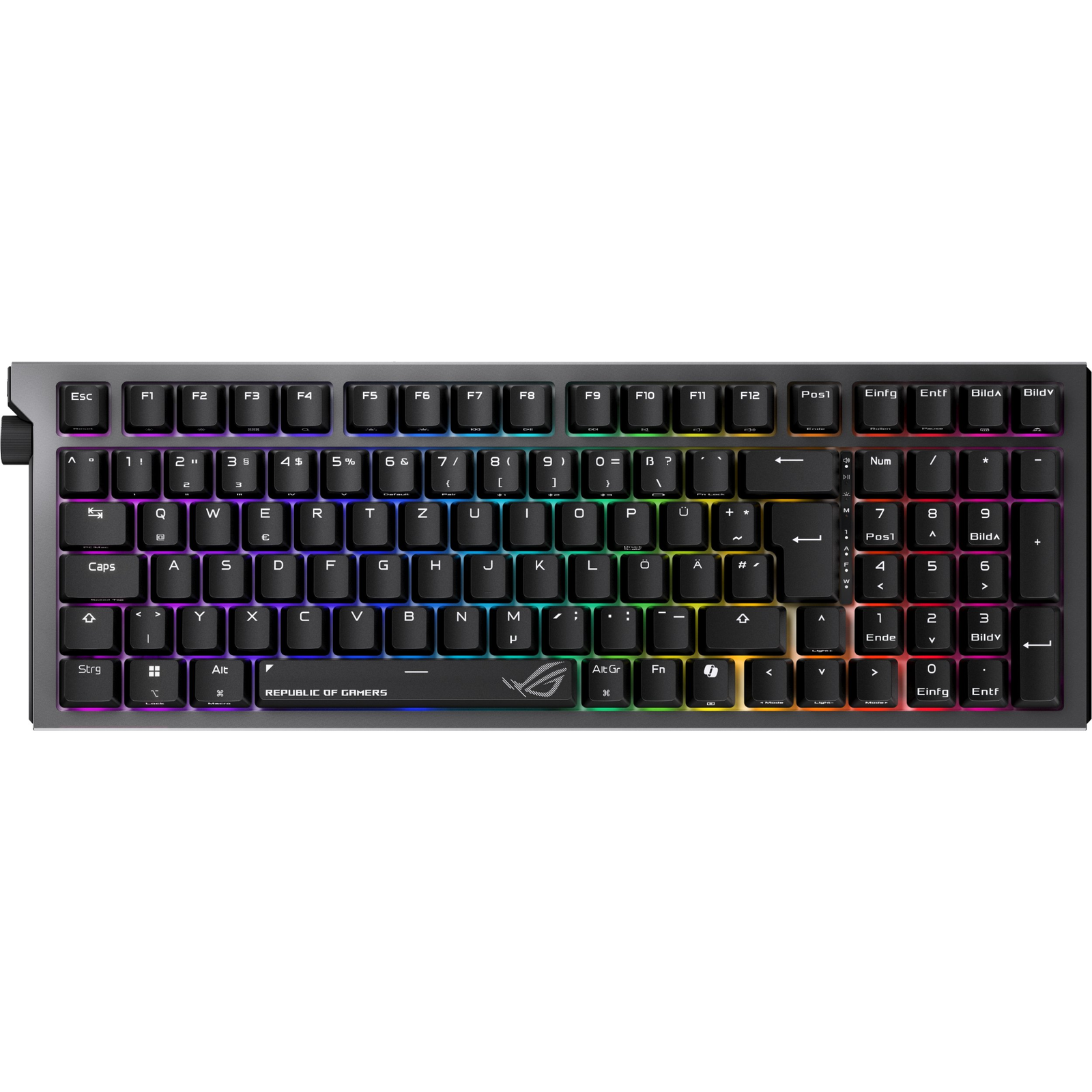 ASUS ROG Strix Morph 96 Wireless klávesnica Hranie USB + RF Wireless + Bluetooth QWERTZ Nemecký Čierna