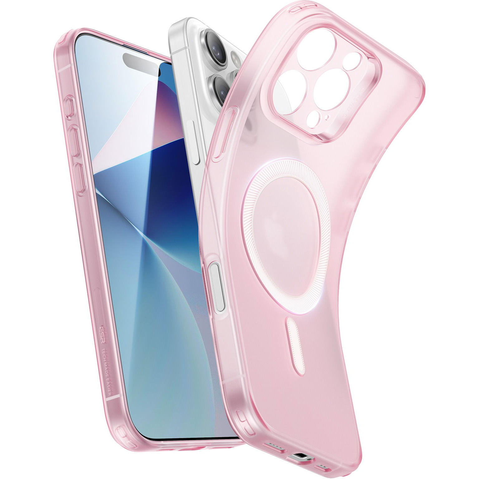 ESR Zero Clear Case (HaloLock) iPhone 16 Pro Frosted Pink tok (1A7730301)