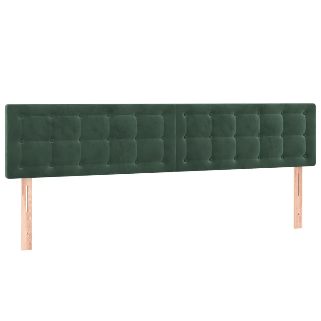 sötétzöld bársony fejtámla 100x5x78/88 cm (346533)