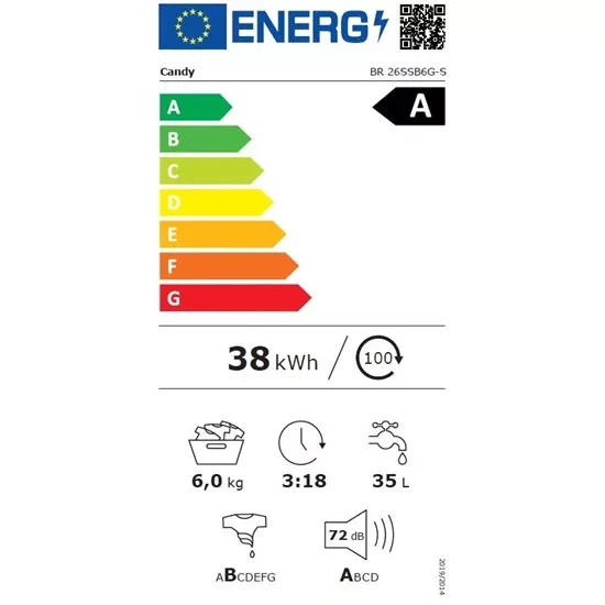 Candy BR 26SSB6G-S lavatrice Caricamento frontale 1200 Giri/min