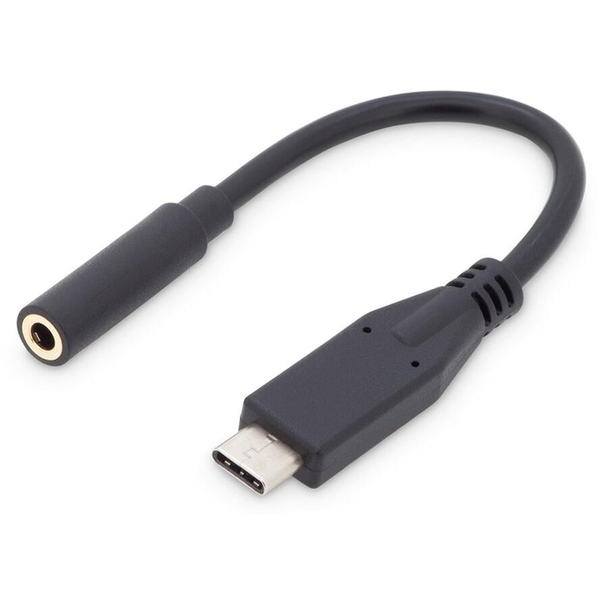 ASSMANN Electronic AK-300321-002-S adaptér USB Type-C 3,5 mm černý