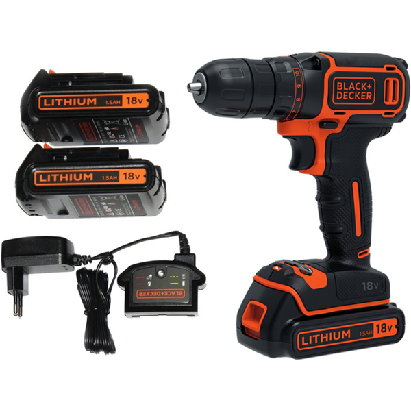 Black and Decker BDCDC18B fúró-csavarozógép (2akku, 18V, 1,5Ah)