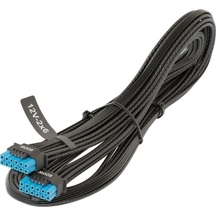 Seasonic 12pin PCIe -> Power 12pin PCIe F/F tápkábel 0.7m fekete (WA2V16164BW) (WA2V16164BW)