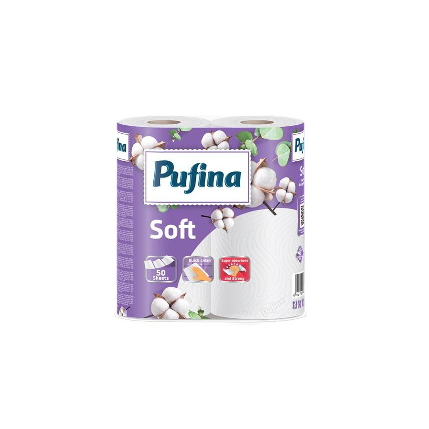 Pehart Tec Grup S.A. Pufina Soft 2 rétegű Háztartási papírtörlő ( 2 tekercs) (PP20643)