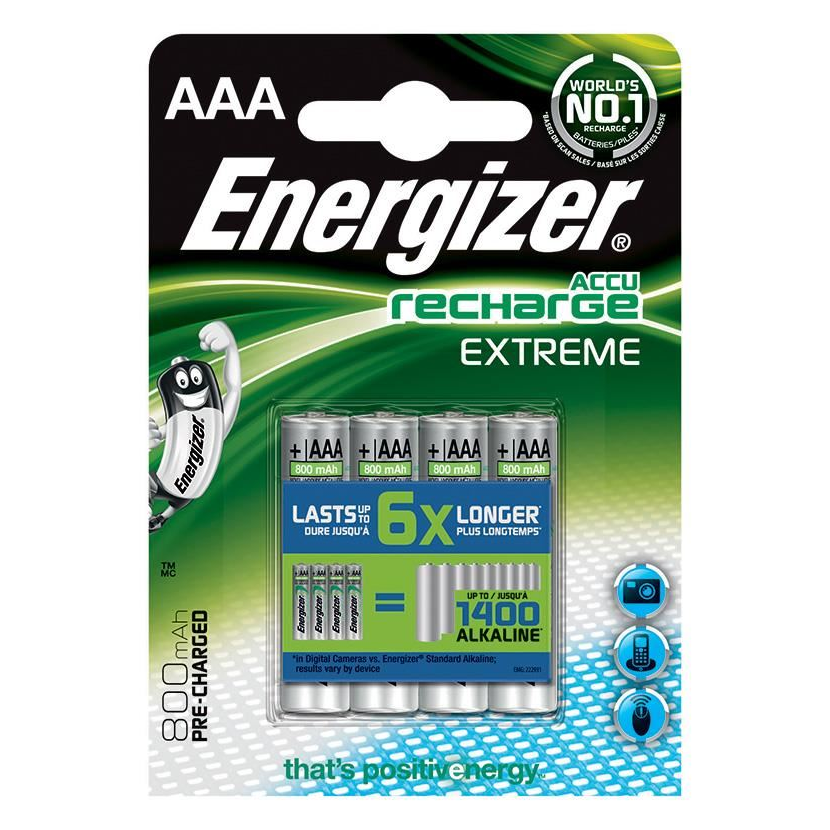 Energizer Extreme 800 mAh AAA akkumulátor (4db/csomag) (7638900350012) (7638900350012)