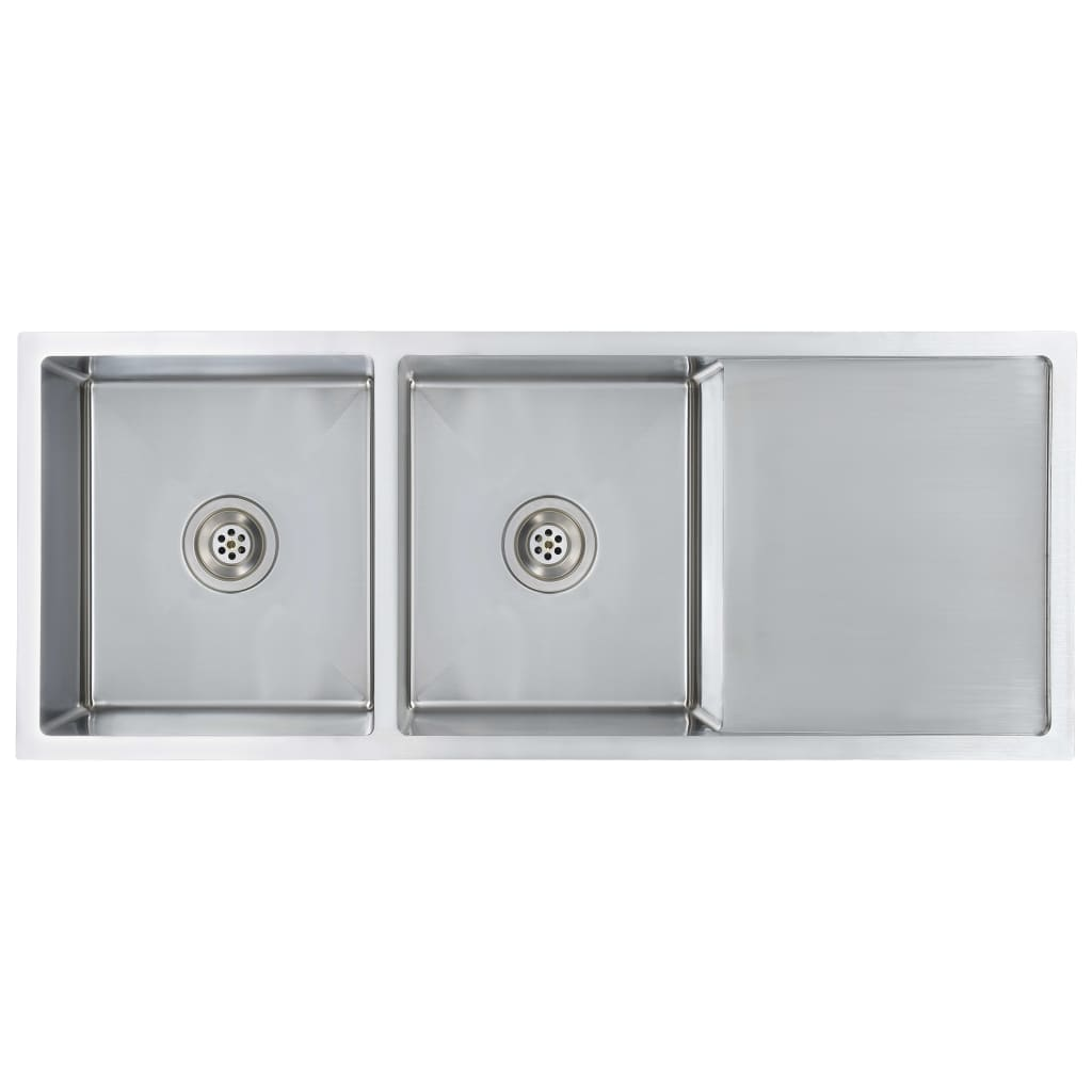 kézzel készített rozsdamentes acél konyhai mosogató (145081)