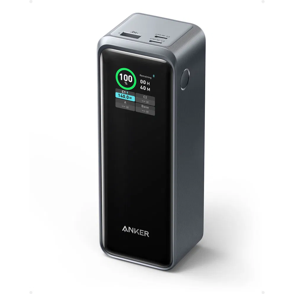 Anker Prime Powerbank USB-A + Type-C / 27650mAh 250W + 100W Töltőaljzat - Fekete (B1340311)