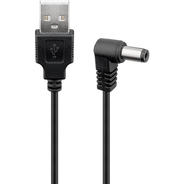 Goobay 55154 USB - DC 5V (5.5 x 2.5mm) Töltő kábel 0.5 m - Fekete
