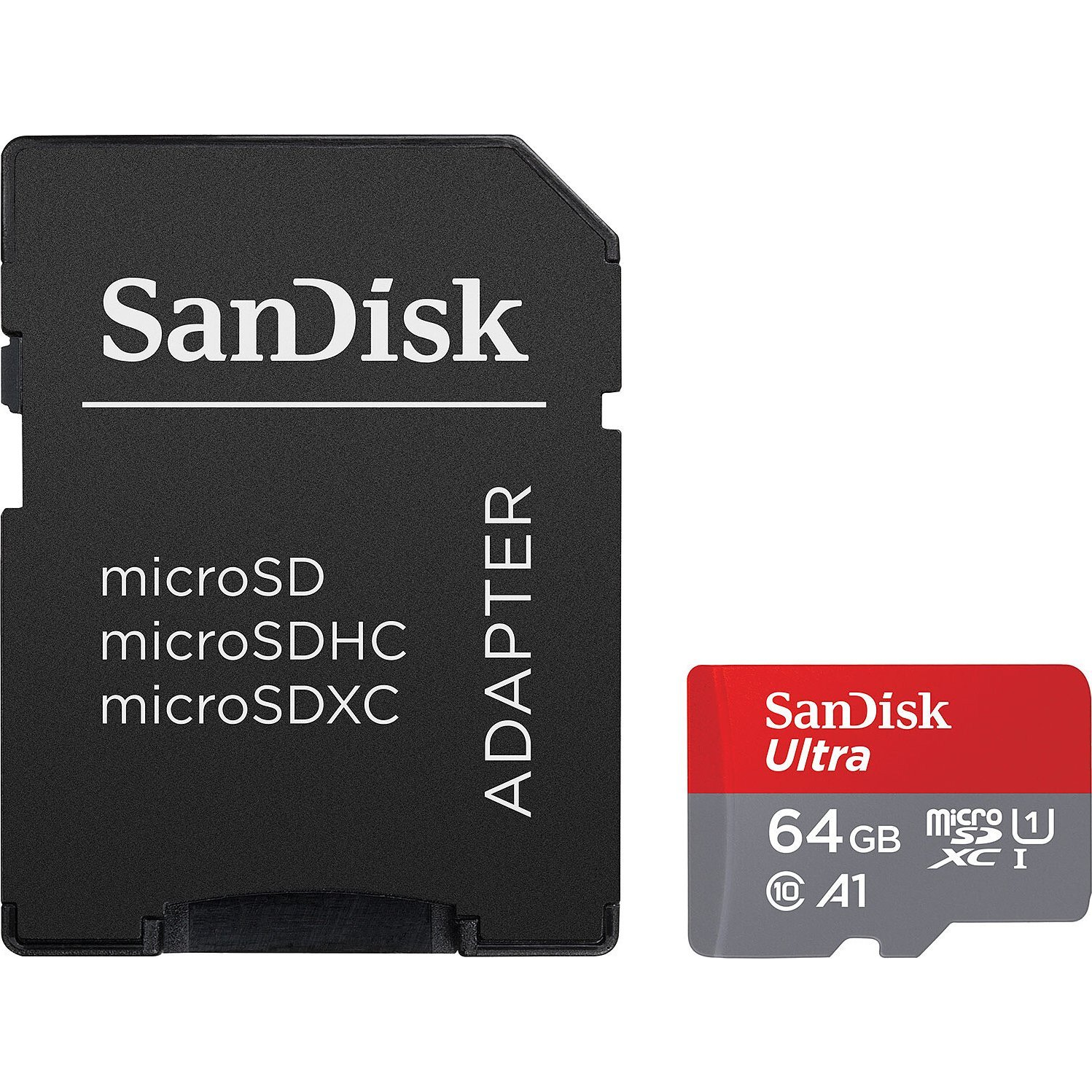 SANDISK ULTRA MICROSDXC 64GB + SD ADAPTER 140MB/S A1 CLASS10 TP (SDSQUAB-064G-GN6TA)