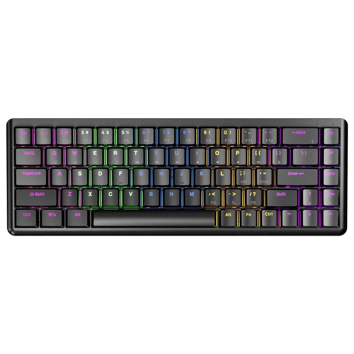 Rampage Rebel Red Switch Mechanikus Vezetékes RGB Billentyűzet ANSI - Fekete (REBEL-BLACK)