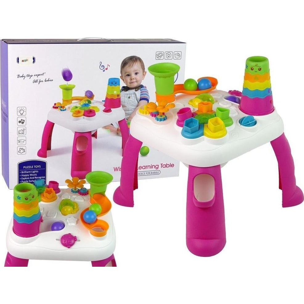 Interaktív Oktatási Asztali Labdaválogató Csúszda - Rózsaszín (12228)